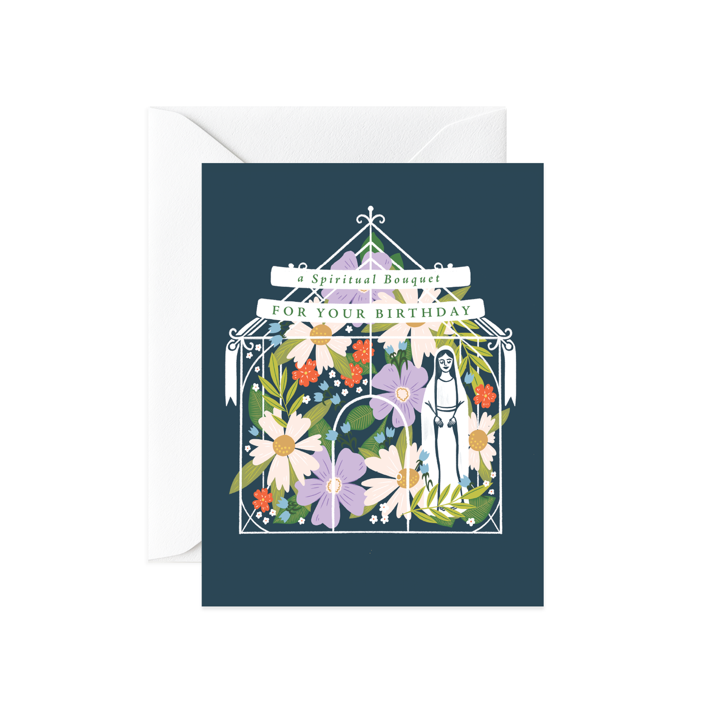 Marian Spiritual Bouquet Birthday Card